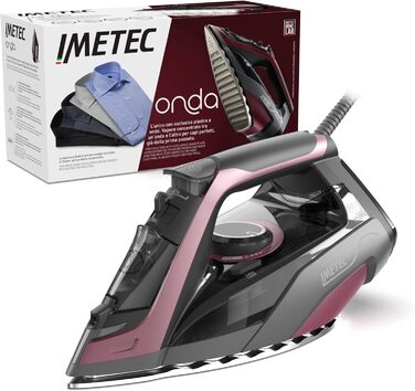 Відпарювач Imetec 9440 Welle: потужний, з триразовим захистом від накипу, 2400 Вт, 300 мл, чорний та бордовий