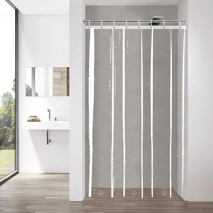 Прозорий душовий завіс YISURE 120x200 см з магнітами, водонепроникний, для ванни