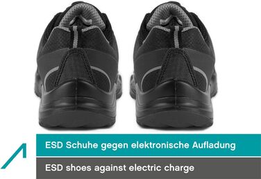 Робоче взуття ACE Sapphire S1-P - безпечне взуття з металевим носком для жінок та чоловіків - надзвичайно легке, блакитно-чорне (36 EU, сіро-чорне)