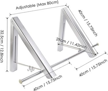 LIVEHITOP Folding Wall Clothes Rack 2 Pack Space-Saving Aluminum Clothes Hooks with Rod and Clothes Hanger Hooks Holder for Bedroom Bathroom Balcony Indoor Outdoor