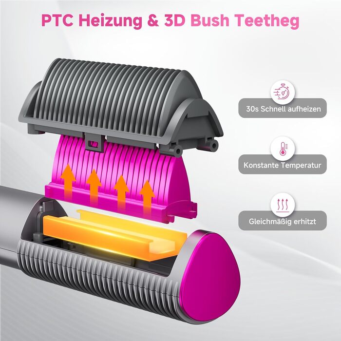 Гладенька щітка-випрямляч з LED дисплеєм, захист від опіків, швидкий нагрів за 30 секунд, професійний випрямляч для волосся з 9 температурними режимами (125°C-215°C), сірий