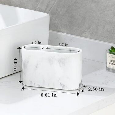 Тримач для зубних щіток Luxspire з 5 відділеннями, електричний, для сім'ї, велика місткість, органайзер для зубних щіток та косметики, матовий (пісочний колір, 2 відсіки)