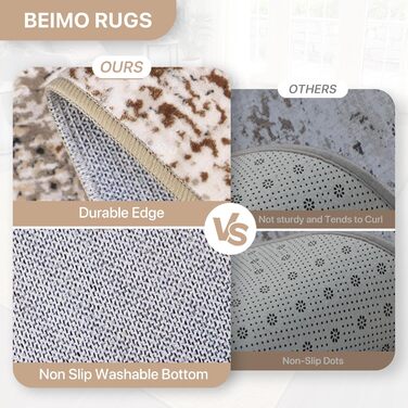 BEIMO Килим для вітальні, абстрактний дизайн, короткий ворс, 120x170 см, антиковзаючі, для спальні, ванної кімнати, їдальні, коридору, бежевий