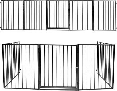 Захисне ґратка для каміну, 310 см, металева перегородка з дверима, захист для печі, дитячий ворота, захист тварин, захист для дітей, білий 310 см (304 см чорний)