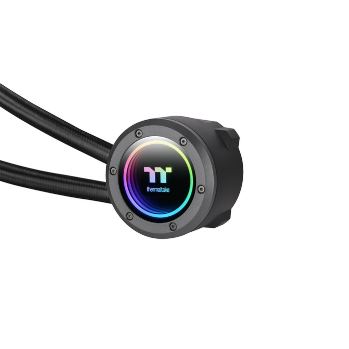 Система водяного охолодження Thermaltake TH280 V2 Sync AIO з дзеркалом Infinity, 2x 140mm вентилятори PWM, високий тиск 3.02 mmH₂O, підтримка синхронізації з материнською платою Intel/AMD (Чорний, 120mm, ARGB)