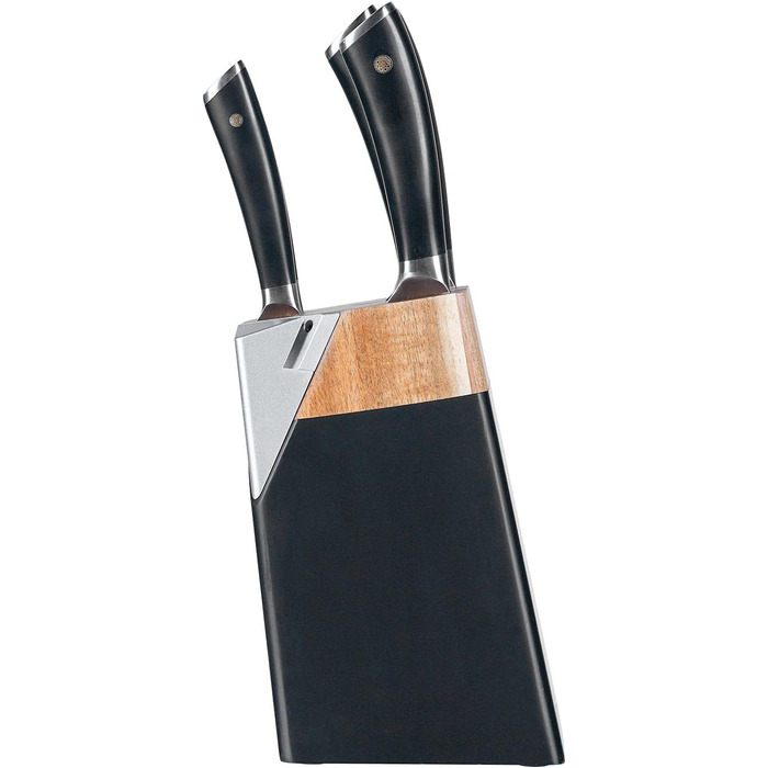 Набір кухонних ножів BEM Master Chef 6 шт. з підставкою: кухонний ніж, ніж для овочів, ніж для нарізки, універсальний ніж, ніж для хліба; шліфувальник, нержавіюча сталь