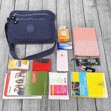 Сумка жіноча через плече ekavale з водонепроникного нейлону - маленька сумка-месенджер для дівчаток (синя)