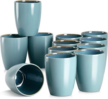 Handle-less cups, Vancasso BUBBLE 12-piece stoneware cup set, coffee cups 380ml