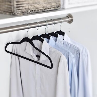 Yaheetech 100-Piece Velvet Clothes Hangers Non-Slip Suit Hangers with Non-Slip Surface Wardrobe Hangers Black