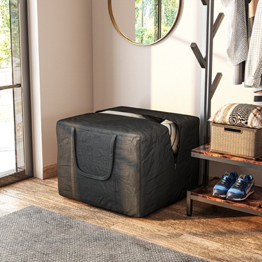 Сумка для зберігання Outsunny 600D Oxford, об'ємом 384 л, місткістю до 60 кг, з UV30+ захистом та водонепроникним покриттям, для кемпінгу та подорожей, 80 x 80 x 60 см, чорна | Aosom