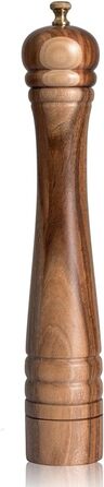DeroTeno pepper mill made of acacia wood with stainless steel grinding mechanism, H 30 cm