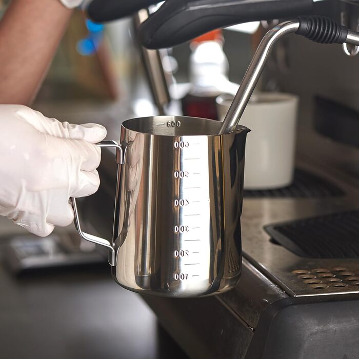 CURTA Milk Can, Milk Frothing Pitcher, Milk for Art, Silver Milk Pitcher, 600 Stainless Steel Milk Pitcher