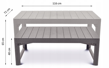 Прямокутний пластиковий стіл Keter, 116 x 71 x 65 см