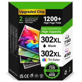 Картриджі для принтера HP 302 XL сумісні (чорний та кольоровий), Multipack для HP Envy 4520, 4525, 4527, DeskJet 3630, 3636, OfficeJet 3830, 3831, 5230, 5232