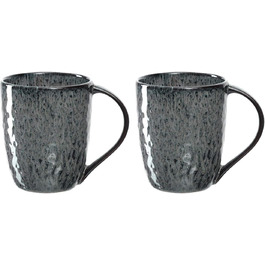 Leonardo Matera Ceramic Mug Set of 2, Dishwasher-Safe Coffee Mugs, 2 Microwave-Safe Tea Mugs, Cups with Glaze, Grey 430 ml, 027002