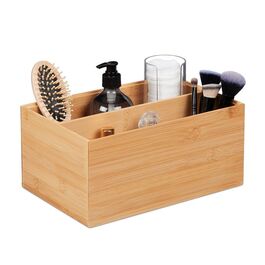 Relaxdays Bamboo Storage Box with 2 Compartments
