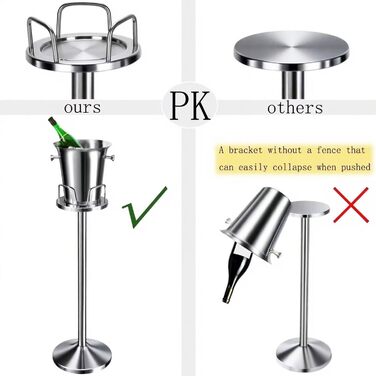 Ескірнер з нержавіючої сталі для барів, вечірок, весіль. Утримує 3-6 годин. Золотий, 3FT (срібло)