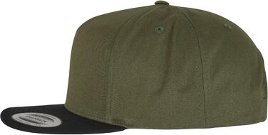 Кепка Flexfit Unisex Classic 5 Panel Snapback, універсальний розмір, оливковий/чорний