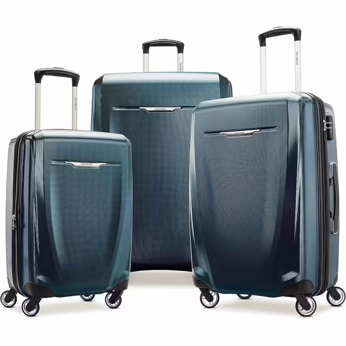 Samsonite Winfield 3 DLX Hardside Luggage with Spinner Wheels, One Size, Carry-on (Check-in, medium, Navy)