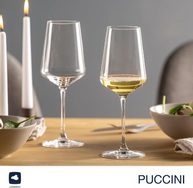 Набір келихів для вина LEONARDO HOME PUCCINI (6 шт), 400 мл, ударостійкі, для білого вина, з серветкою, можна мити в посудомийній машині