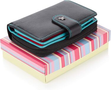 VISCONTI® Leather Wallet for Women RFID Protection Wallet for Women Bifold Wallet Multicolor Wallet in Gift Box (Burgundy)