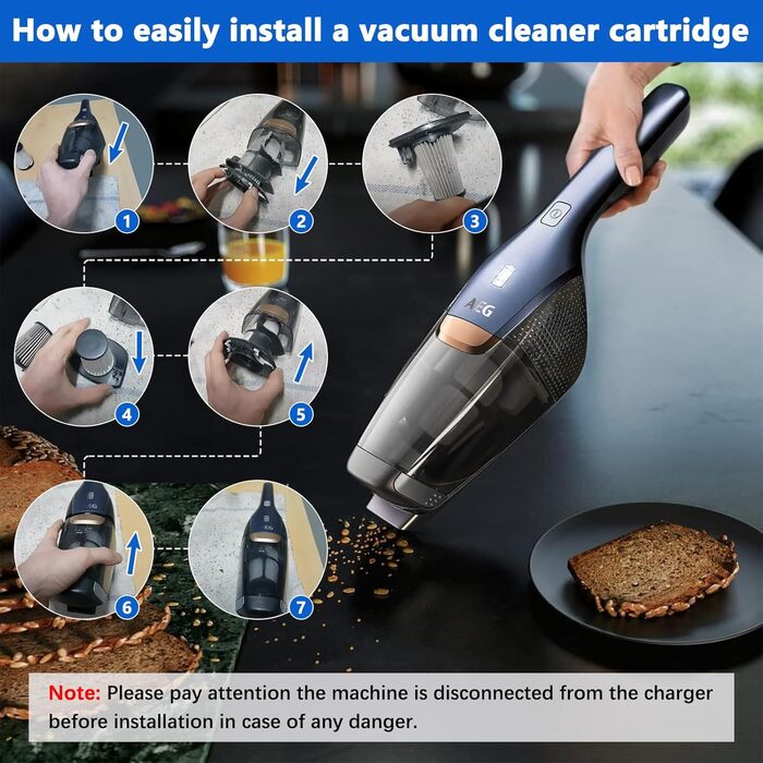 Замінні фільтри для пилососів AEG CX7, QX8 (8 шт.) - HEPA, з щіткою для чищення