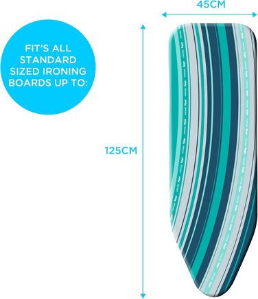 Покриття для прасувальної дошки Minky SmartFit Premium, 125 x 45 см, зелене, універсальний розмір