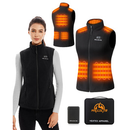 Обогревна жилетка для жінок з Powerbank 7.4V 12000mAh, 8 зон нагріву, 3 температурні режими, для катання на лижах/мотоциклі, чорний