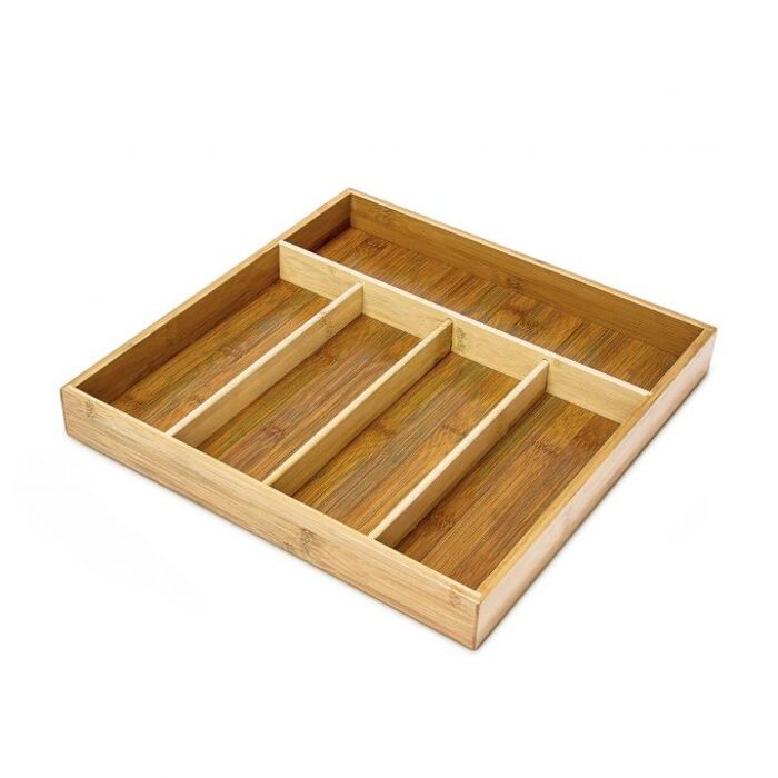 Relaxdays Cutlery Box Bamboo Natural
