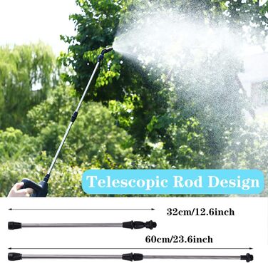 DOUBFIVSY Electric Pressure Sprayer, Plant Sprayer Garden Sprayer Spray Lance with 3 Nozzles and 5m Hose, Rechargeable USB, Spraying Device for Plant Protection for Garden Weeding (7.2V Spray Lance)