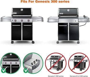 Решітка для гриля Weber Genesis 300 серії Onlyfire, емальований сталь, заміна 7524/7528, 49,5x32 см