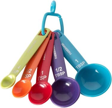 Farberware 9-Piece Color-Coded Plastic Measuring Cups and Spoons Set