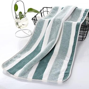 М'які рушники з мікрофібри SOFTBATFY, 4 шт., 35.6 x 76.2 см, швидковисихаючі – для ванної кімнати, душу, спа (смугастий дизайн Cabana)
