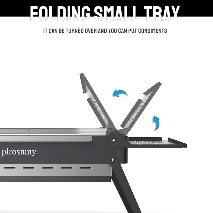 Portable Charcoal Foldable Grill, Outdoor Cooking for Travel, Camping Smoker BBQ Grill, Stainless Steel Tabletop, Portable
