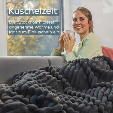 Електрична ковдра Beurer HD 75 Nordic з штучним хутром, 6 температурних режимів, автовимкнення, 180x130 см, бежево-коричнева