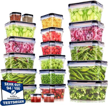 Набір контейнерів Kottwca, 30 шт. (15 контейнерів + 15 кришок) для зберігання продуктів, Meal Prep, 100% захист від протікання, BPA-Free, для мікрохвильової печі та холодильника, велика місткість