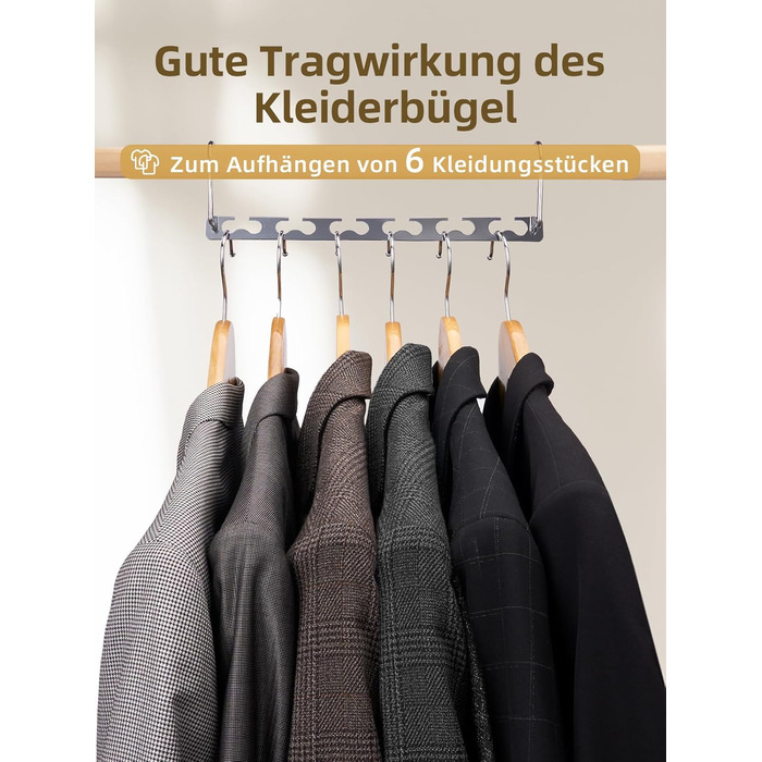 Набір з 4 металевих вішалок HOUSE DAY: економія місця, неслизьке покриття, для шафи, організація простору, ідеально як подарунок