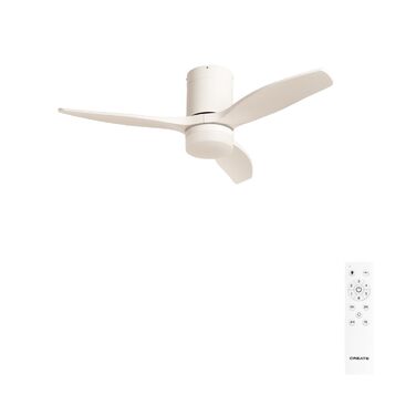 Вентилятор стельовий WINDCALM ABS з підсвічуванням, білий, з пультом, 40W, Ø112cm, 6 швидкостей, 3 режими LED, таймер, літньо-зимовий режим