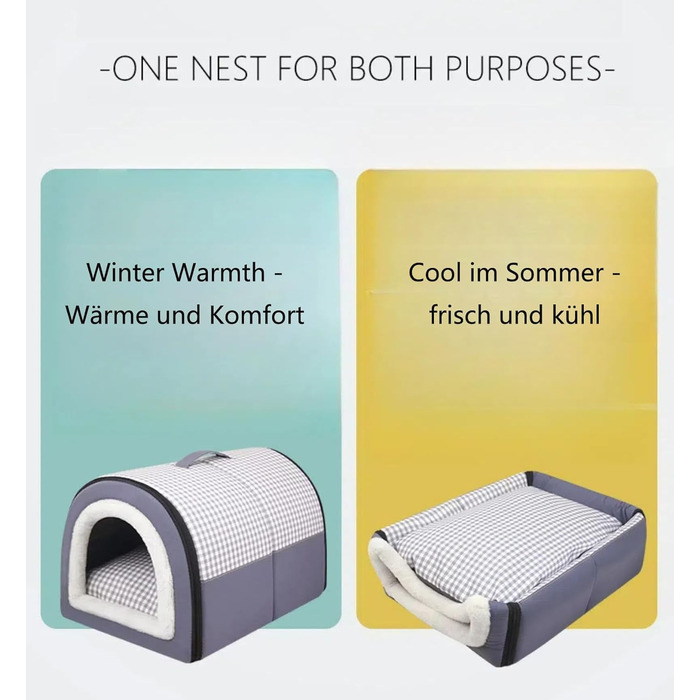 Кімната для собак 2 в 1: будиночок-ліжко, сірий, XL - зручний та портативний, для собак та котів