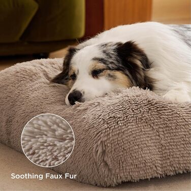 BEDSURE М'яке ліжко для собак великих порід - 104x69x8 см, зручне та миється, з антиковзною основою (119x74x8 см, Колір: верблюжий)