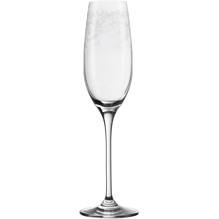 Leonardo Chateau Sparkling Wine Glasses, Set of 6, Dishwasher-Safe Prosecco Glasses, Sparkling Wine Goblet with Drawn Stem, Engraved Sparkling Wine Glass, 200 ml, 035302