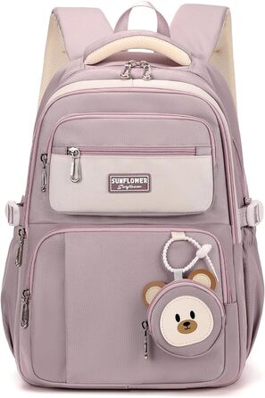 Дитячий рюкзак для дівчинки Kinderrucksack 32L, 2-10 клас, легкий, з дихаючою спинкою та м'якими лямками, для школи, 8+ років, фіолетовий