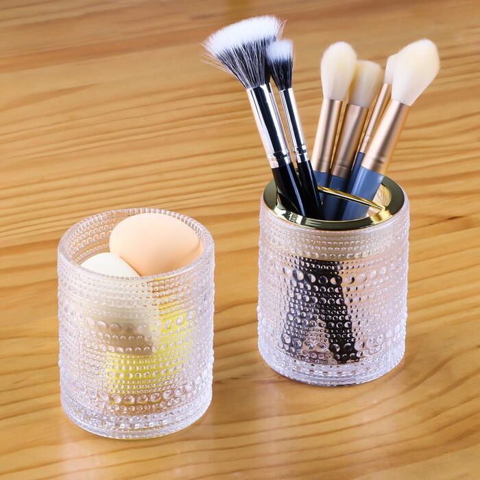 Bathroom Toothbrush Holder, Clear Glass, Toothbrush and Toothpaste Holder, 284 ml, Bathroom Storage Cup for Toothbrush, Makeup Brushes (colors) (Transparent)