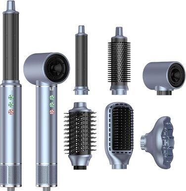 OKWRAP Haarstyler 5 в 1: Airbrush, фен, локони, випрямляч. Набір для створення зачісок (сірий)