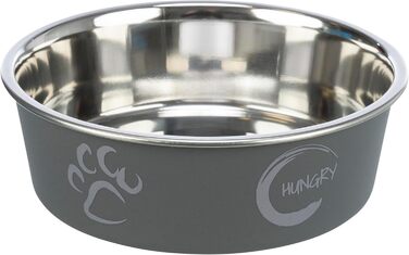 Тріксі Миска з нержавіючої сталі з пластиковим покриттям, 2.2 л, діаметр 23 см, висота 8 см, різноманітні кольори