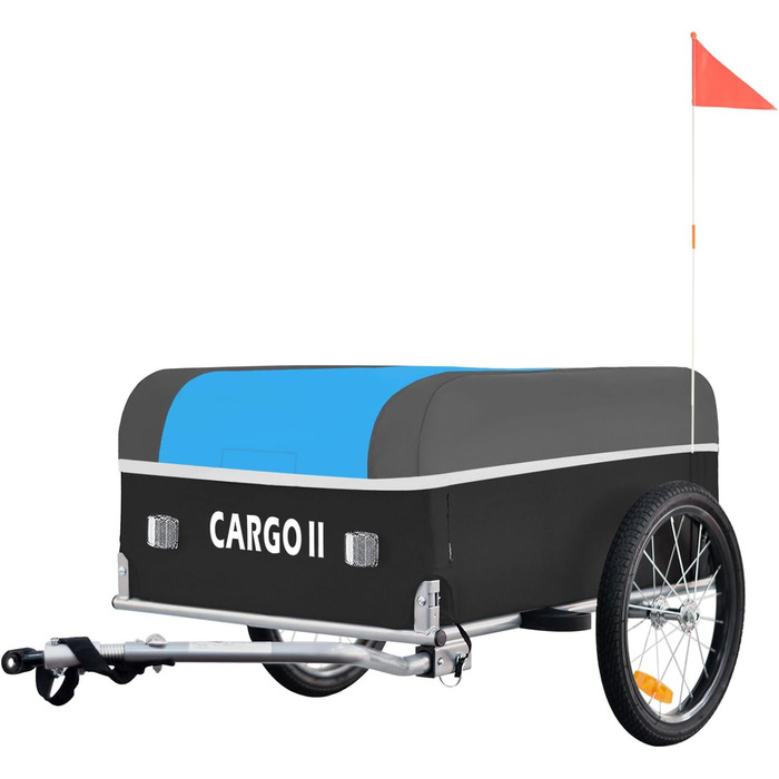 Тігго Карго II - вантажний велосипедний причіп, 130 літрів, складаний, зелений (блакитний)