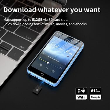 MP3-плеєр ZAQE 80GB з Bluetooth, WiFi, Android, Spotify, FM-радіо, 4