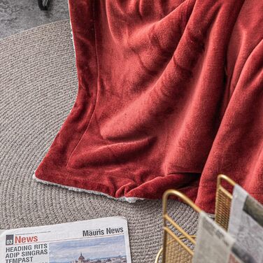 Плед Mixibaby для дому, теплий та м'який, 150 x 200 см, бордовий колір