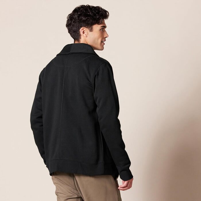 Чоловіча в'язана жилетка Amazon Essentias з капюшоном та коміром-шарфом (M, Чорний)