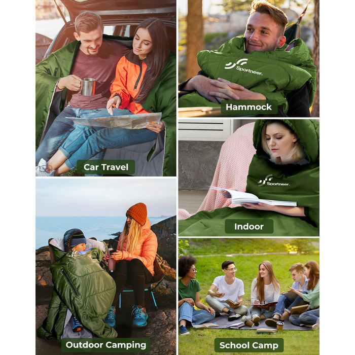 3-4 Season Sleeping Bag - Waterproof Camping Sleeping Bag for Adults - 220x84cm, 1.9KG